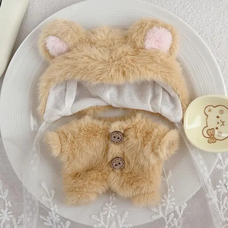 Vêtements Kawaii pour Poupée 17 cm – Ensemble Manteau et Capuche Ours – Image 4