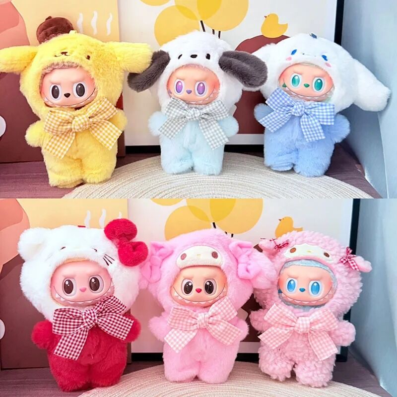Labubu × Sanrio Cinnamoroll – Peluche Cosplay Blanche et Bleue 17 cm – Image 2