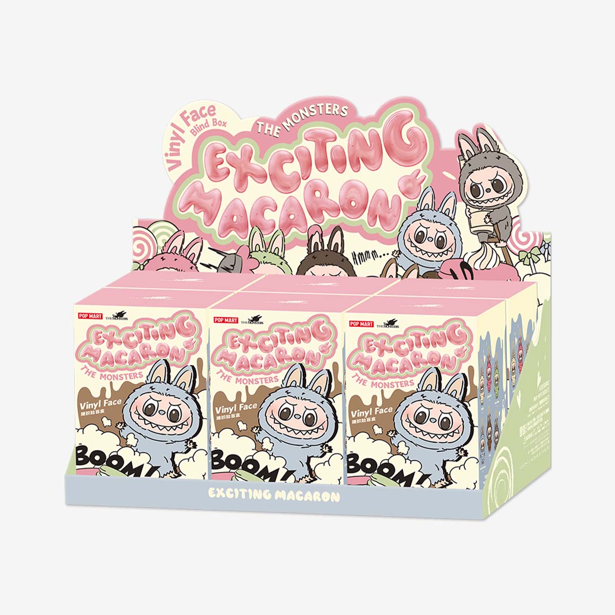 Labubu Vinyl Face Blind Box – Série Exciting Macaron Set de 6 Figurines