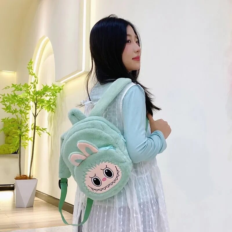 Sac à Dos Peluche Labubu Lapin Vert Menthe