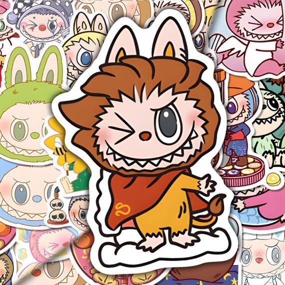 Lot de 80 Autocollants Labubu – Stickers Vinyle Imperméables pour Ordinateur, Bouteille & Décoration